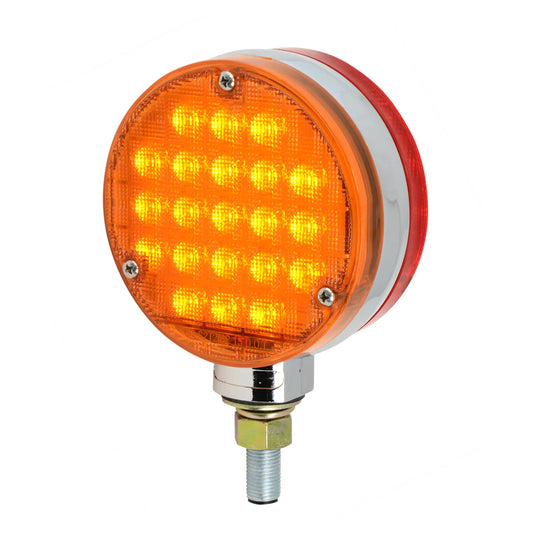 4″ Double Face Smart Dynamic 21 LED Pedestal Light Amber Amber- Red Red Driver Side