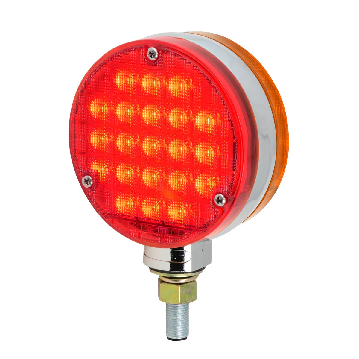 4″ Double Face Smart Dynamic 21 LED Pedestal Light Amber  Amber - Red Red Passenger