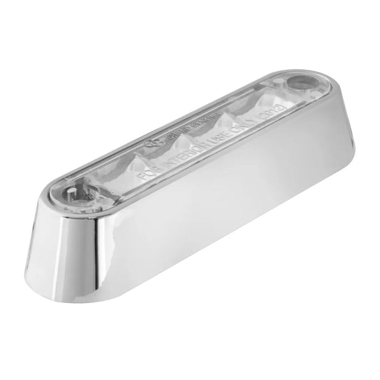 3 1/2"  4 LED Light Bar With Chrome Plastic Bezel  Red Clear