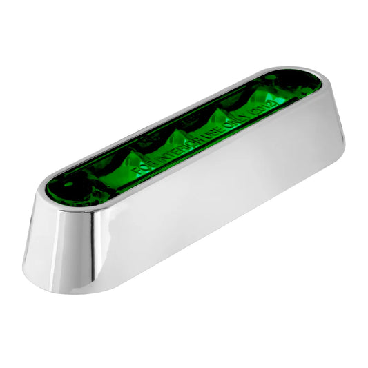 3-1/2″ MARKER & TURN LED LIGHT with Chrome Plastic Bezel Green/Green