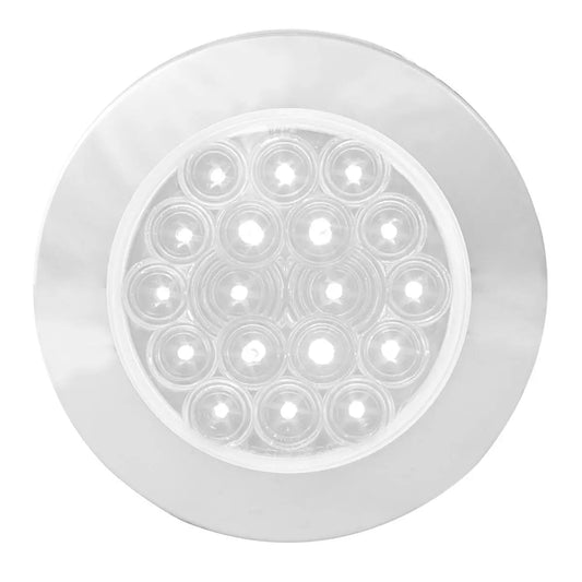 4″ Fleet Flat Surface Mount 18 LED Light With Chrome Twist & Lock Bezel