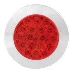 4″ Fleet Flange Mount 18 LED Light With Chrome Twist & Lock Bezel Red/Red