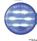 2″ Round Dual Function 6 LED Light  Blue Blue