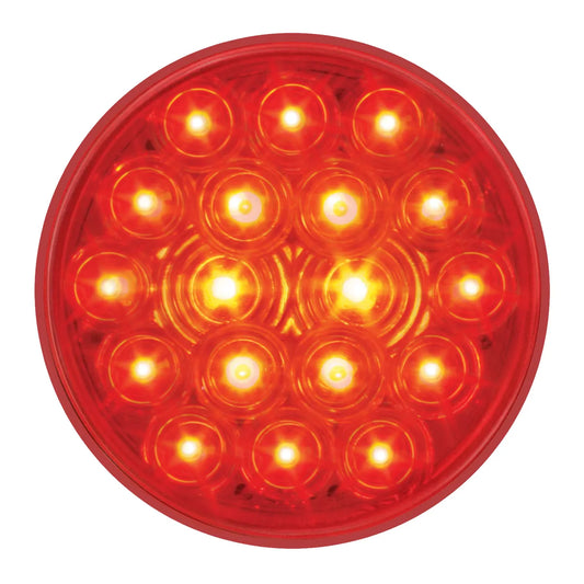 4″ FLEET 18 LED LIGHT WITH 3-PRONG ROUND PLUG - Stop/Turn/Tail - Red LED/Red Lens