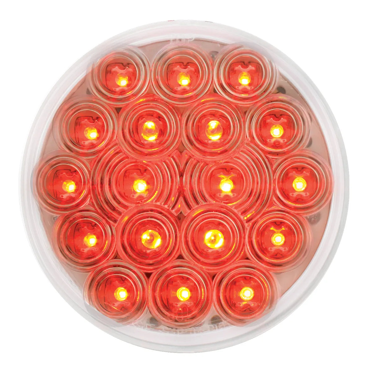 4" FLEET 18 LED 3PIN ROUND PLUG Stop/Turn/Tail SEALED LIGHT - RED LED/CLEAR Lens