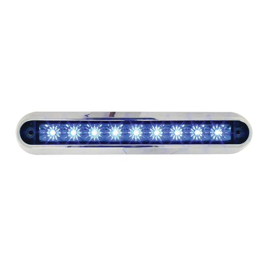 6.5" Dual Function LED Light Bar with Chrome Plastic Base for Surface Mount