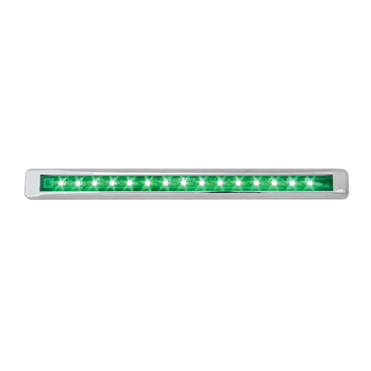 12″ ULTRA THIN LED MARKER LIGHT BAR With Bezel Green/Green