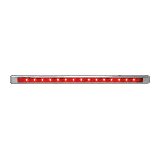 12″ Ultra Thin LED Marker Light Bar With Bezel Red Clear