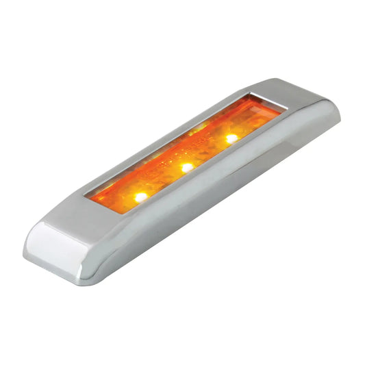 3.5″ ULTRA THIN LED MARKER & CLEARANCE LIGHT with Chrome Plastic Bezel Amber LED/Amber Lens