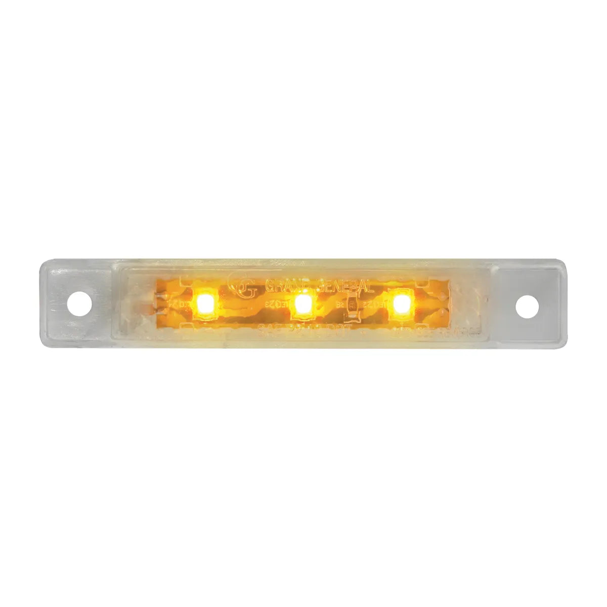 3.5″ ULTRA THIN LED MARKER LIGHT with Chrome Plastic Bezel  Amber LED/Clear Lens