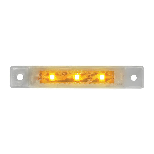 3.5″ ULTRA THIN LED MARKER LIGHT with Chrome Plastic Bezel  Amber LED/Clear Lens