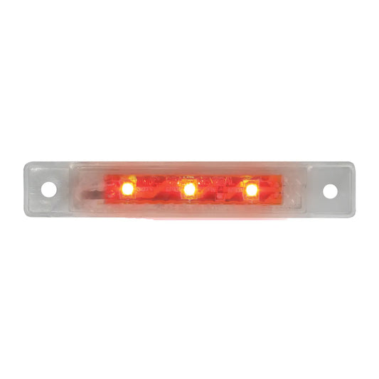 3.5″ ULTRA THIN LED MARKER/CLEARANCE LIGHT with Chrome Plastic Bezel Red LED/Clear Lens