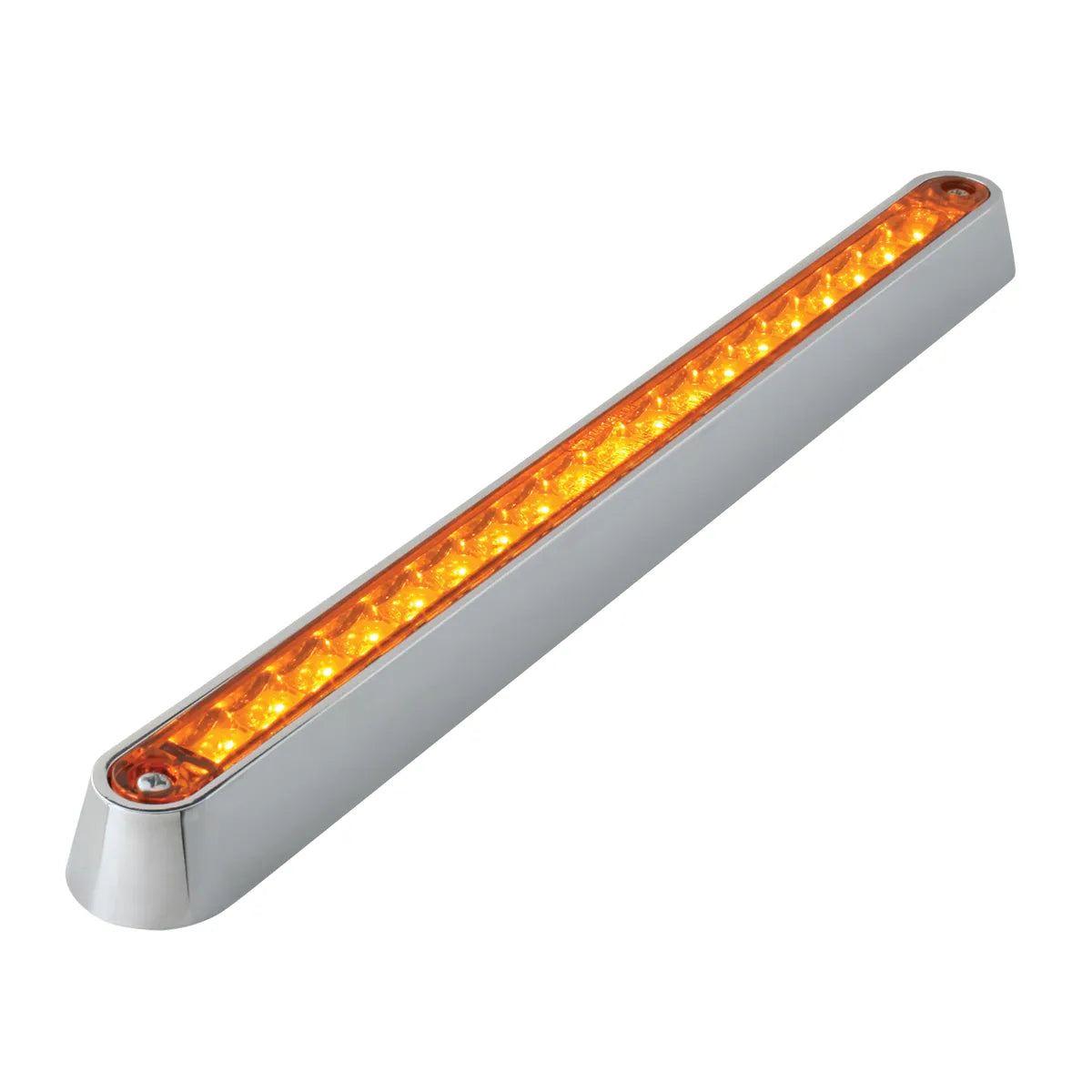 12″Dual Function 18LED With Chrome Base-Turn/Marker & Clearance Light Bar-Amber/Amber