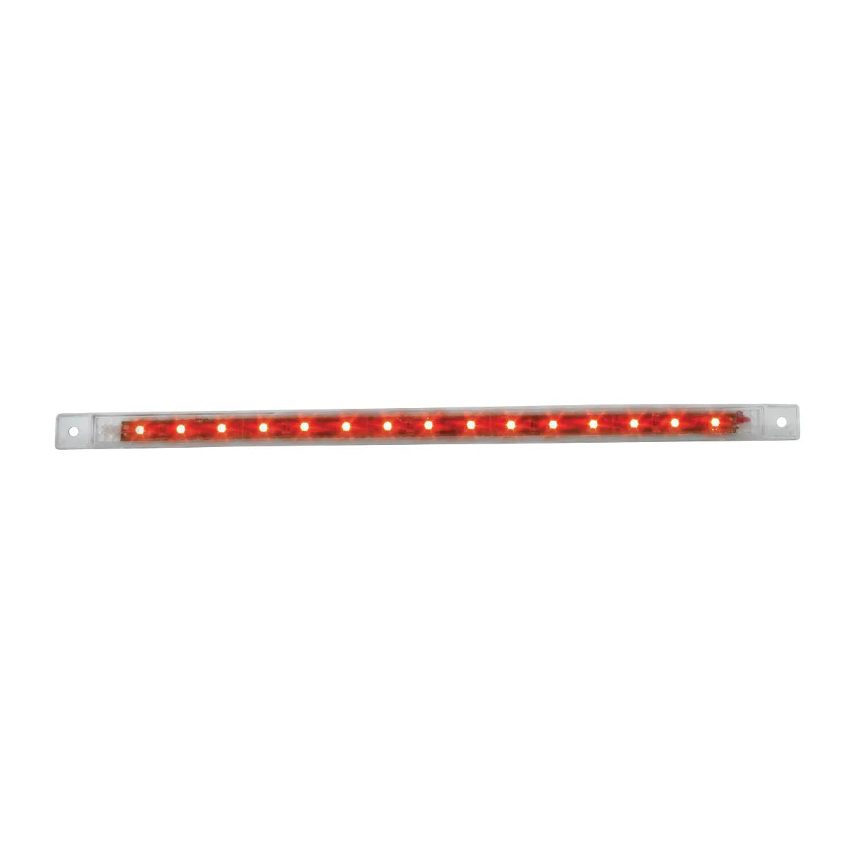 12″ ULTRA THIN LED MARKER LIGHT BAR With Bezel Red/Clear