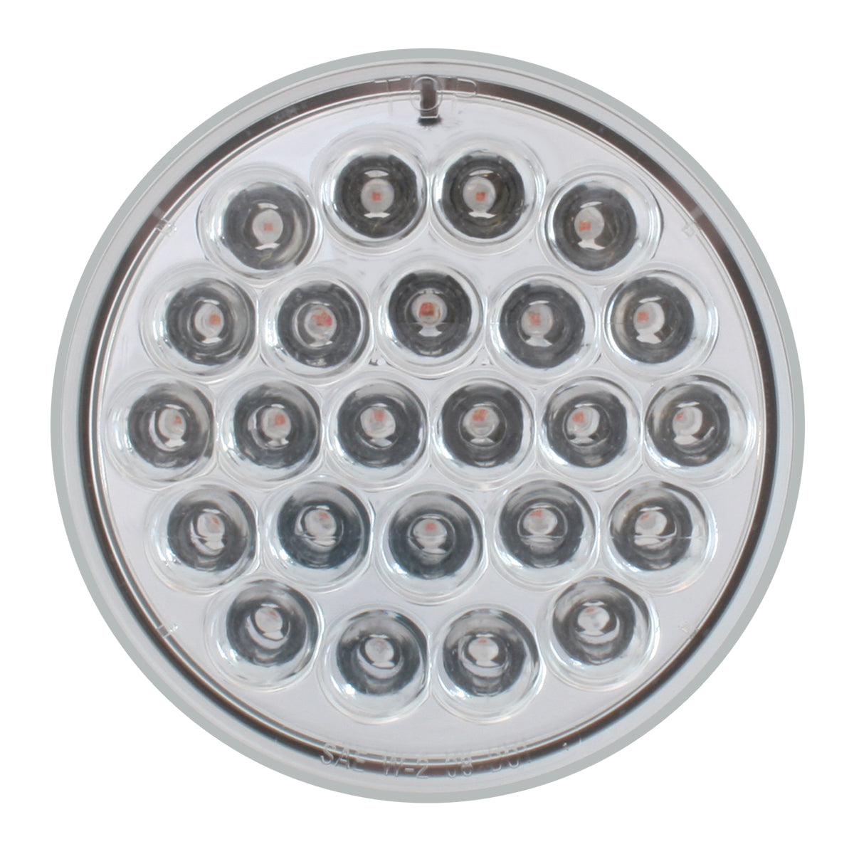 4″ Round Continuous Pearl 24 LED Strobe Light White LED/Clear Lens
