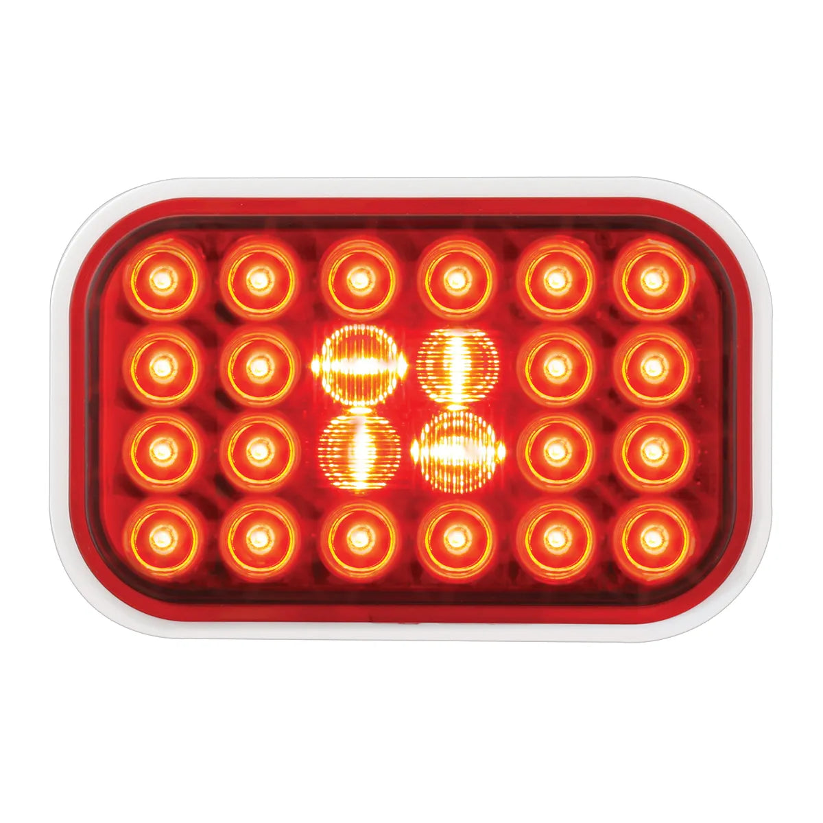RECTANGULAR PEARL LED LIGHT RED/CLEAR