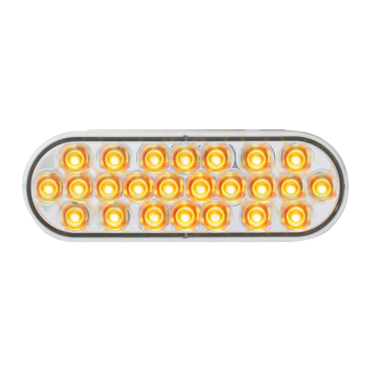 OVAL PEARL AMBER 24 LED LIGHT, CLEAR LENS