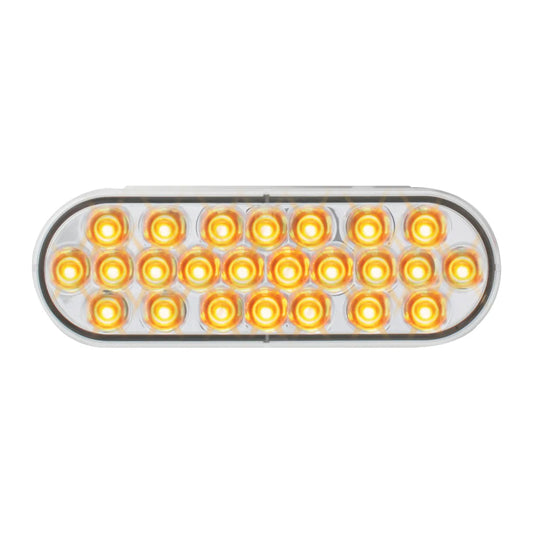 OVAL PEARL AMBER 24 LED LIGHT, CLEAR LENS