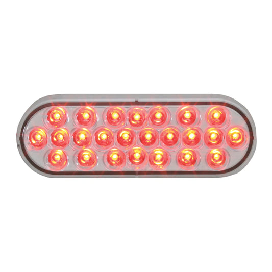 OVAL PEARL RED/CLEAR 24-LED SEALED LIGHT