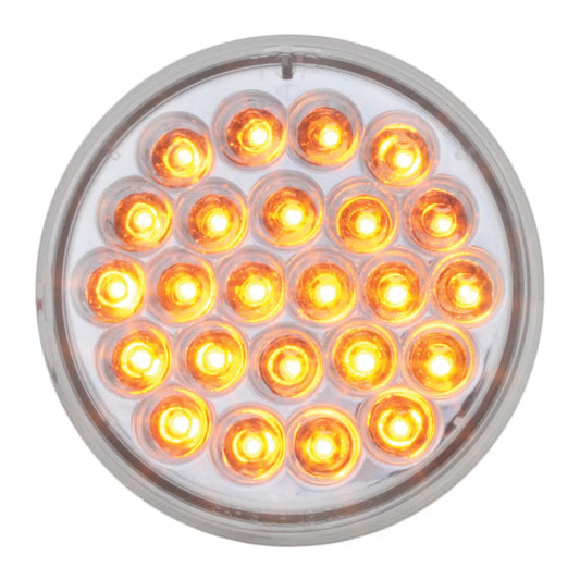 4" Pearl 24 LED Amber Clear Sealed Light