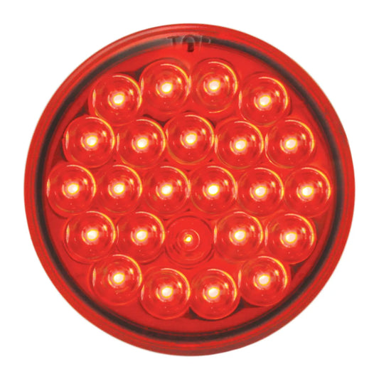 4" PEARL STOP, TURN & TAIL RED LED/RED LENS 24 LED