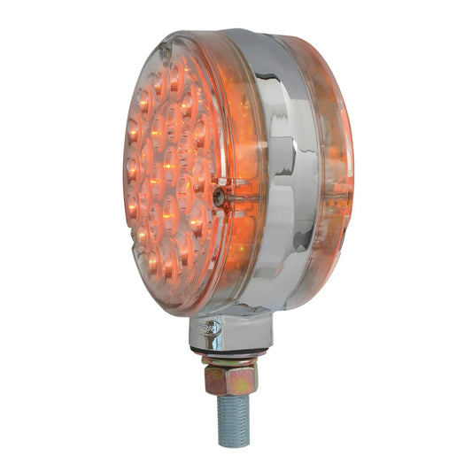 4" Double Face Pearl 24 LED Pedestal Light Amber Clear