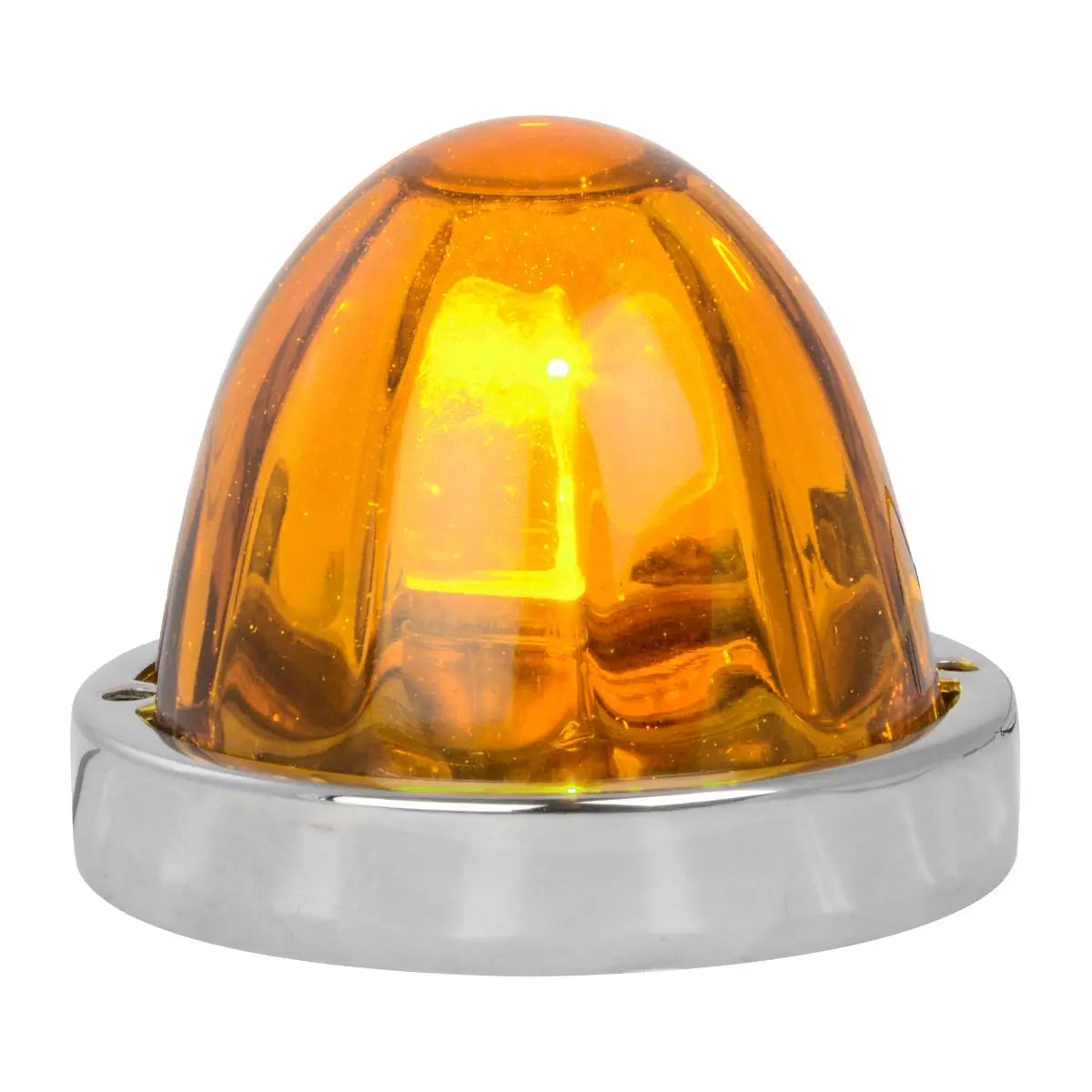 FLUSH MOUNT 3.5″ DIA. LARGE GLASS MARKER LIGHT KITS Light Amber