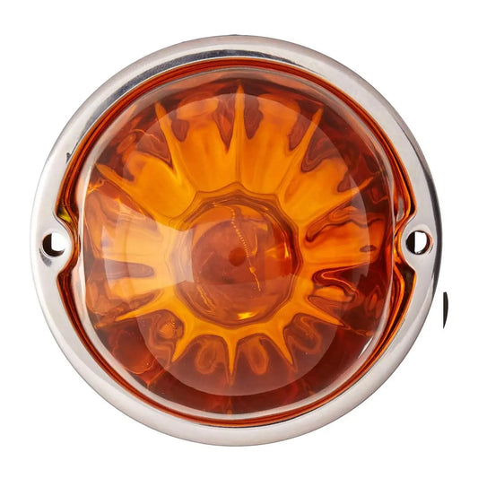 FLUSH MOUNT 3.5″ DIA. LARGE GLASS MARKER LIGHT KITS DARK AMBER