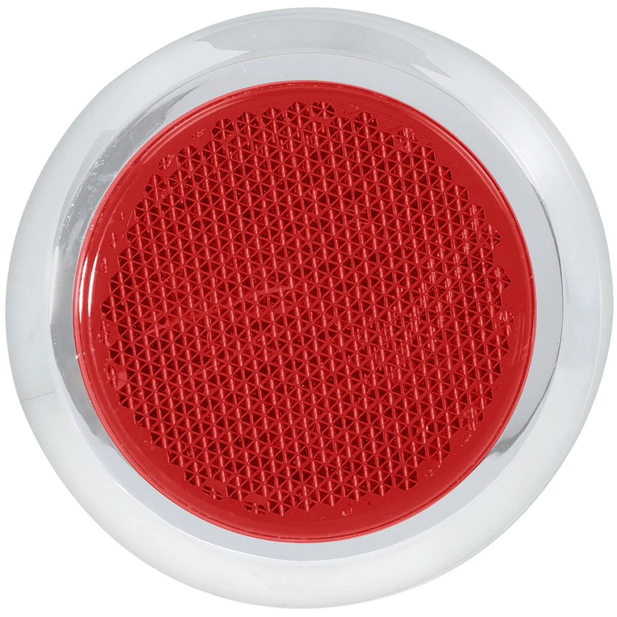 2 1/8″ Round Stick On Reflector With Chrome Trim- Red