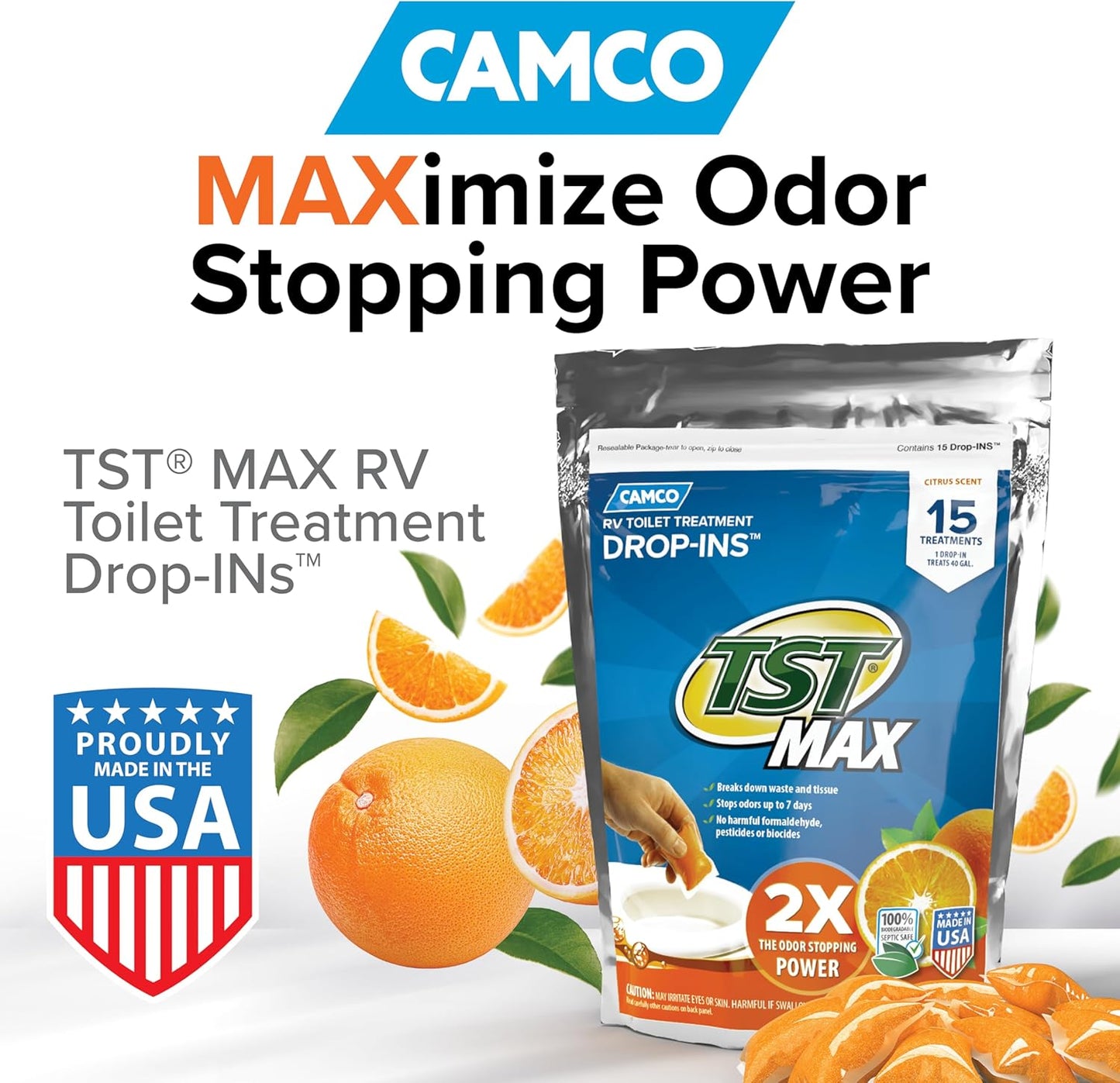 TST Max Orange Drop-In Toilet Treatment - 15 Count