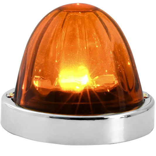 Dark Amber SUPER STAR Watermelon Glass Light W/SS Bezel