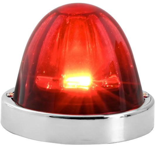 Red Red SUPER STAR  Watermelon Glass Light W/SS Bezel