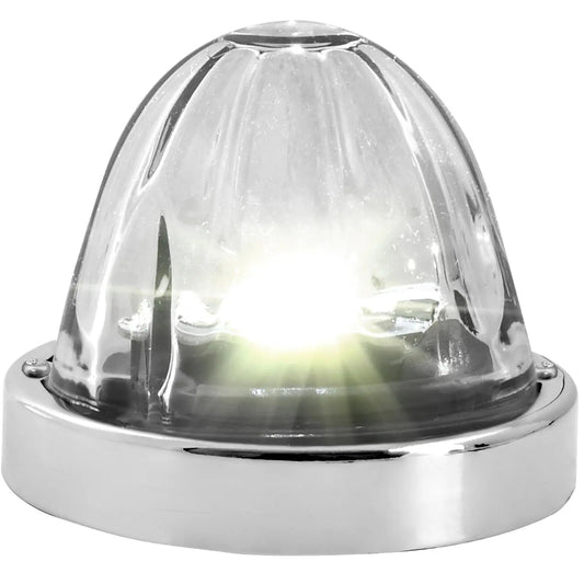 White/Clear Super Star 1LED Watermelon Glass Light W/ SS Bezel