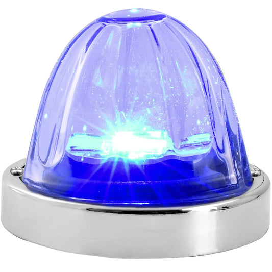 Blue/Clear SUPER STAR 1LED Watermelon Glass Light W/SS Bezel