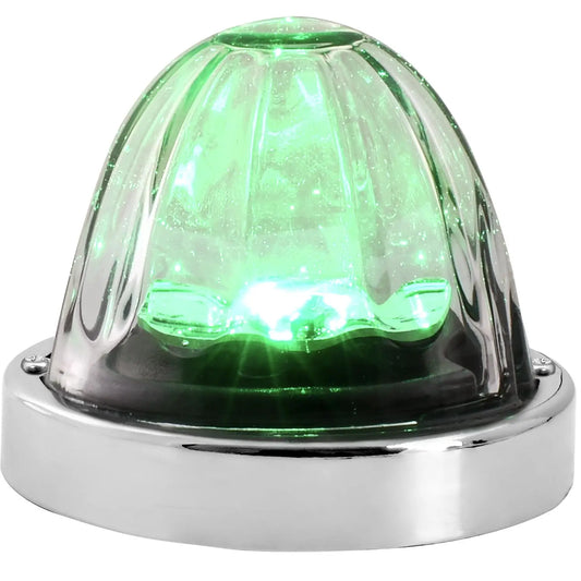 Green/Clear SUPER STAR 1LED Watermelon Glass Light W/SS Bezel