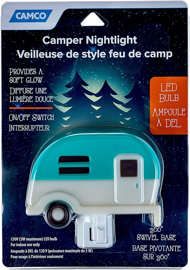 Camper Night Light with 360-Degree Swivel Base - Blue