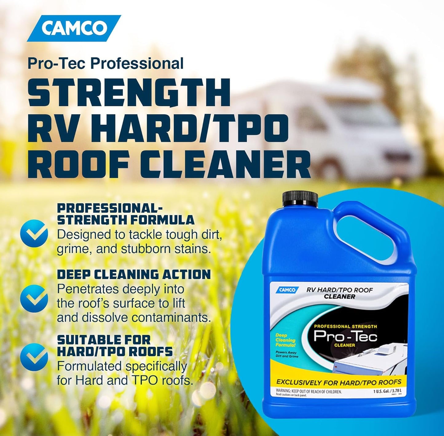 Pro-Tec Professional Strength RV Hard/TPO Roof Cleaner with Deep Cleaning - 1 Gallon