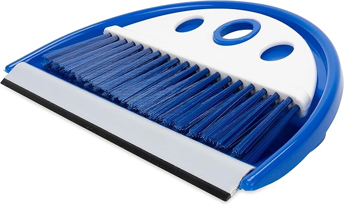 Dust Pan with Whisk Broom - Blue