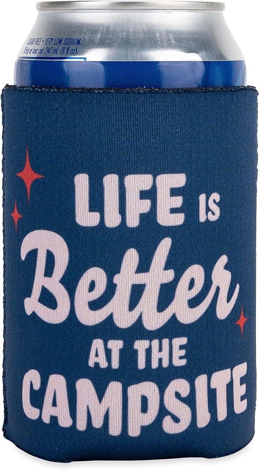 Life Is Better at the Camp Site Can Holder - Dark Blue Retro Theme