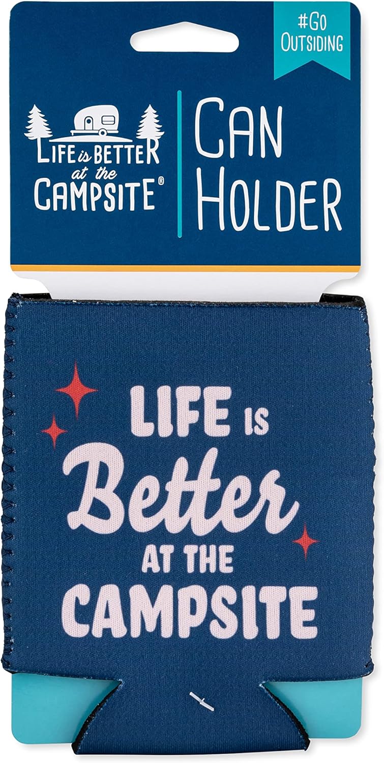 Life Is Better at the Camp Site Can Holder - Dark Blue Retro Theme