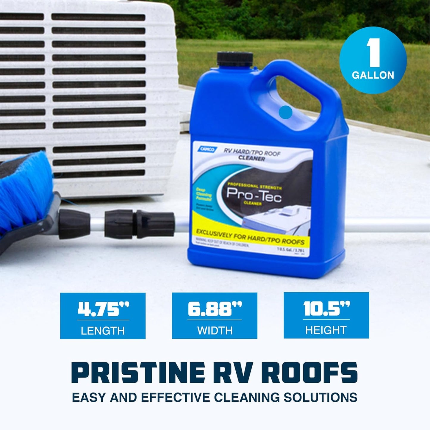 Pro-Tec Professional Strength RV Hard/TPO Roof Cleaner with Deep Cleaning - 1 Gallon