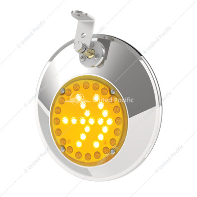 8-1/2" 430 Stainless Steel Convex Mirror with LED - Driver