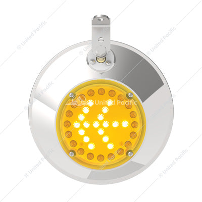 8-1/2" 430 Stainless Steel Convex Mirror with LED - Passenger Side