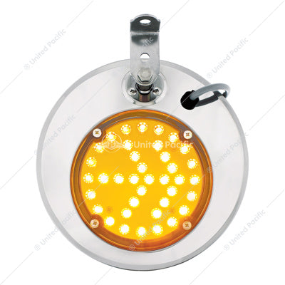 8-1/2" 430 STAINLESS STEEL CONVEX HEATED MIRROR WITH LED - PASSENGER