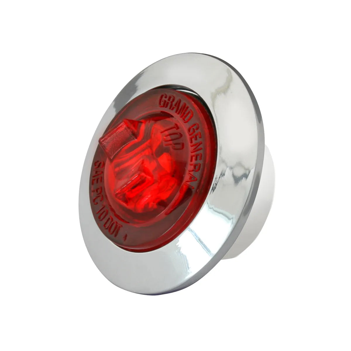 1″ DIA. MINI PUSH/SCREW-IN WIDE ANGLE LED MARKER LIGHT WITH CHROME BEZEL-Red/Red