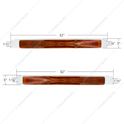 Peterbilt 02+ Wood Door Handle with Chrome Bs