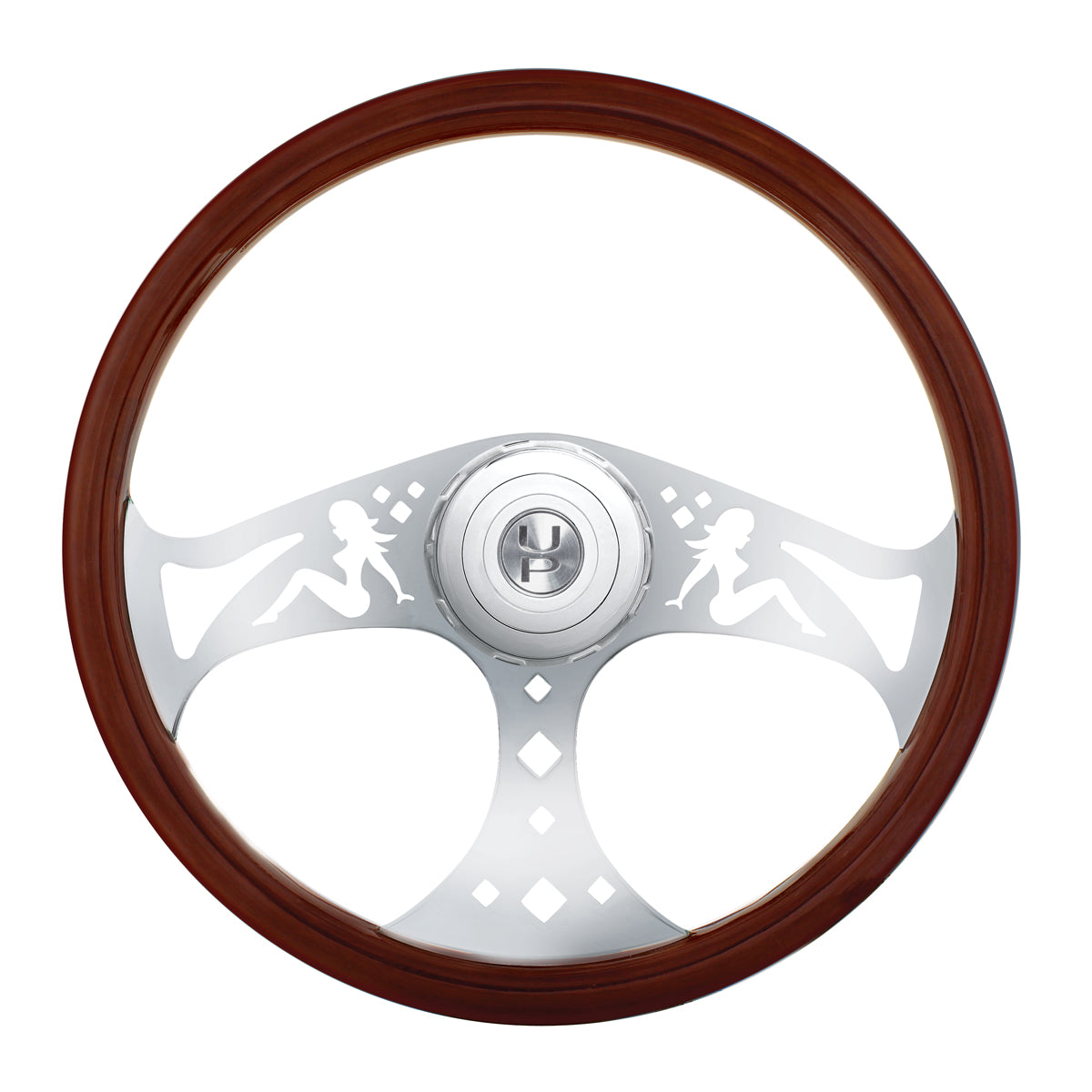 18" Chrome Steering Wheel with Hub & Horn Button Kit