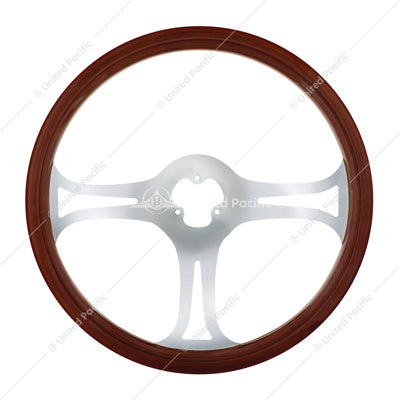 18" 3 Spoke Chrome Blade Steering Wheel