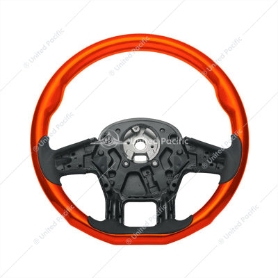 18" YourGrip Wood Cadmium Orange Candy Color Steering Wheel