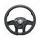 18" YourGrip Leather & Wood Candy Color Glossy Black Steering Wheel